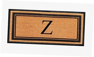 A1HC Natural Coir & Rubber Hand Flocked Large Monogrammed Door Mat 30"X60" Z - Picture 1 of 7