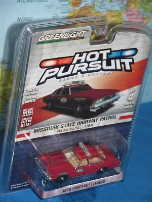 HOT PURSUIT 1976 PONTIAC LEMANS MISSOURI STATE HIGHWAY PATROL USA GREENLIGHT - Image 1 of 4