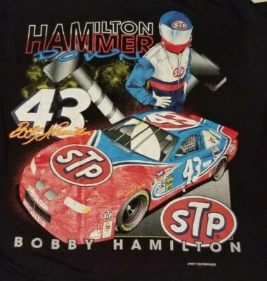 vintage BOBBY HAMILTON T Shirt XL NASCAR STP 43 Pontiac Grand Prix petty - Image 1 of 4
