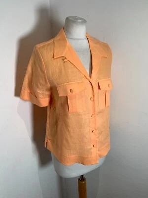 BNWT Marks & Spencer linen blouse shirt top 8 NEW classic summer short boxy - Image 1 of 4