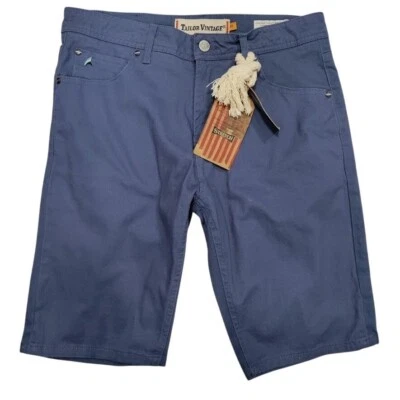 Bermudas cortas nuevas con etiquetas Sastre Vintage Canaan Calce Ajustado Cómodas Elastizadas Preppy Azul Marino 30 Foto 1 de 4