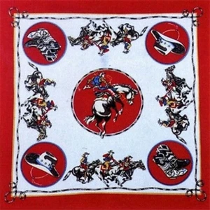 *USA Made RODEO COWBOY WESTERN Hat RED Bandana Face Mask Neck Head Wrap Scarf   - Picture 1 of 2