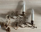 Paar Jugendstil Wandlampen Klavierleuchter Appliken Messing Antik 