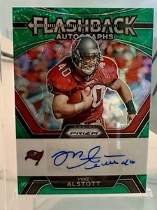 2023 Panini Prizm Football Flashback Auto Green Scope Mike Alstott 07/75 Bucs - Bild 1 von 3