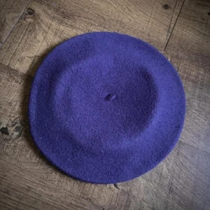 Vintage Wool Beret Hat Indigo Navy Purple Blue  - Picture 1 of 6