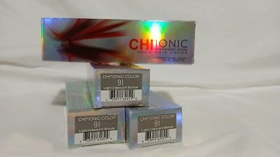 Color de cabello permanente iónico Farouk CHI 3 OZ marrón iridenscente claro 91 (lote de 4) Foto 1 de 4