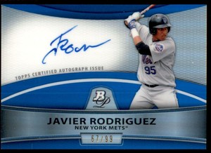 2010 Bowman Platinum Prospect Autographs Blue Refractors #JR Javier Rodriguez/99