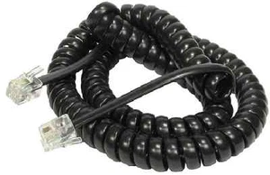 TELEFON TELEFON TELEFON KRĘCONA SŁUCHAWKA PRZEWÓD PRZEWÓD PRZEWÓD RJ10 WTYCZKA CZARNA 3M - Zdjęcie 1 z 1