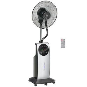 Ventilador de Pedestal HOMCOM 16" con Spray de Niebla de Agua Ventilador de Pie, Tanque de 3.1L Negro - Imagen 1 de 11