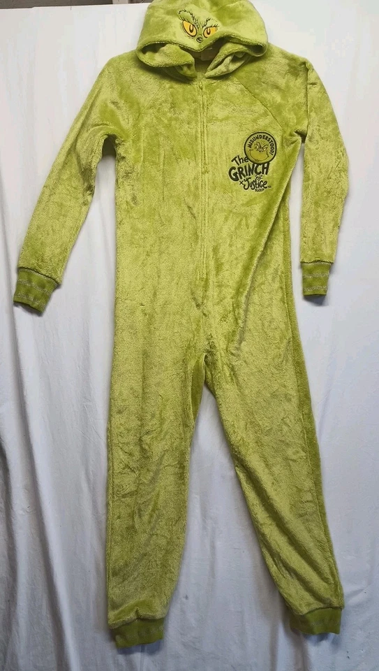 Pijama de una pieza The Grinch talla XL 14/16 traje de unión niño niña disfraz de Navidad Foto 1 de 4
