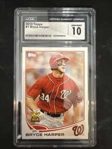 Bryce Harper 2013 Topps Looking Left #1 CGC 10 Washington Nationals - Picture 1 of 2