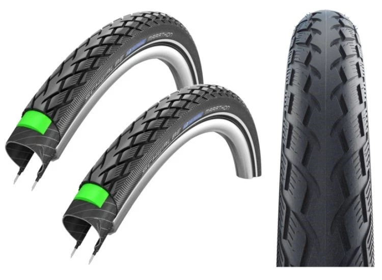 PAIR BROMPTON SCHWALBE MARATHON 16 x 1.35 Bike / Cycle Tyres 35-349 - Image 1 of 4