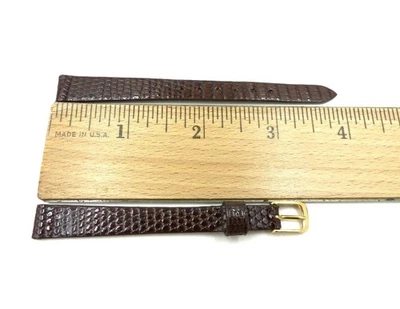 NOS Speidel 10mm/L Brown Genuine Lizard Watch Band Strap Y Buckle 253-231 (B284) - Image 1 of 3