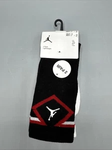 Nike Jordan 2 Pair Unisex Socks Black & White - Picture 1 of 4