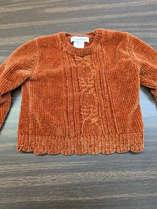 Tommy Bahama XS 4 Child Youth Chenille Sweater Orange Brown - Picture 1 of 4