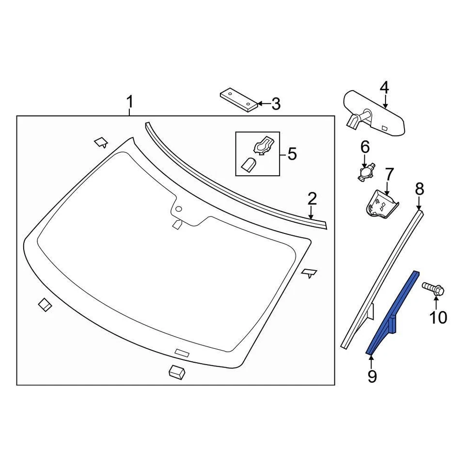 For Ford Explorer 11-12 Ford BB5Z7803145BB Front Left Lower Windshield Molding Foto 1 de 1