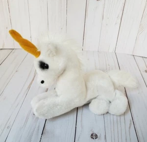 R Dakin 8" Peluche Blanco Unicornio Relleno de Tuerca Triturada Relleno De Colección 1979 - Imagen 1 de 11