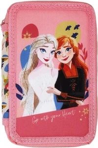Disney Frozen Anna ed Elsa Astuccio Multiscomparto 3 Zip Scuola 42 Pezzi - Imagen 1 de 6
