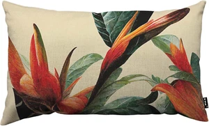 Birds of Paradise and Leaves Pillow Covers 12X20 Inch Decorative Throw Pillow Co - Picture 1 of 7