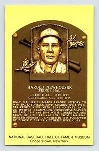Postcard Baseball Harold Newhouser Hall Fame Plaque 1990s Unposted Chrome - Picture 1 of 2