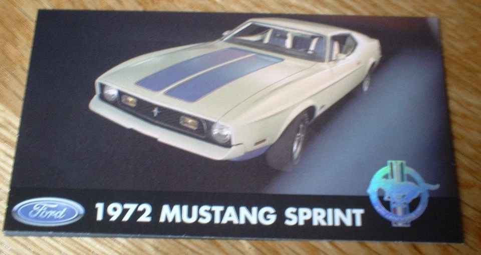 1972 MUSTANG SPRINT OFFICIAL FORD PHOTO MAGNET 72 WHITE BLUE★★ - Image 1 of 1