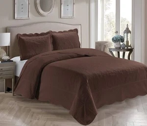 Home Collection 3 Piece Over Size Embossed Solid Color Coverlet Bedspread New... - Picture 1 of 2