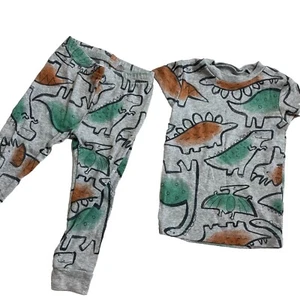 Carter's Just One You 12M Dinosaurio Juego de 2 piezas para dormir Pijama Gris Verde Niños Pequeños - Imagen 1 de 5