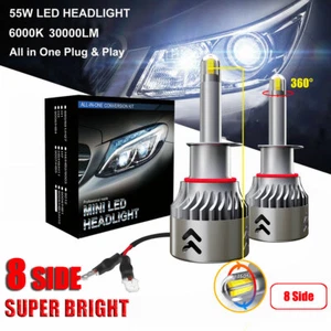 8 Side 110W 30000LM H1 Car Canbus LED Headlights Lamp Bulb Kit Xenon White 6000K - Picture 1 of 12