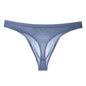 Mens Sexy Ultra-thin Sheer Briefs See-through Ice Silk Thong Underwear Seamless - Picture 1 of 10