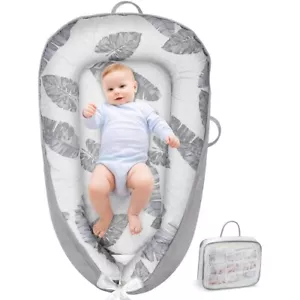 Baby Lounger for Newborn - High Quality Baby Nest With Pillow Gray Fast Shipping - Picture 1 of 9