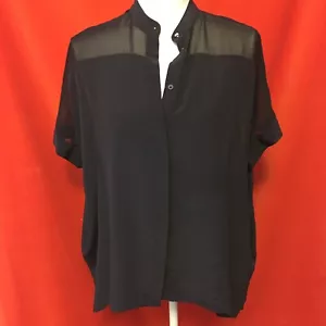 AllSaints Seide transparente Ärmel Relaxed Top schwarz Gr. 4 - Bild 1 von 6