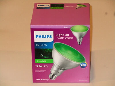 Philips Green Party LED Indoor Outdoor PAR38 Flood Lamp 13.5W E26 Standard Base  - Image 1 of 2