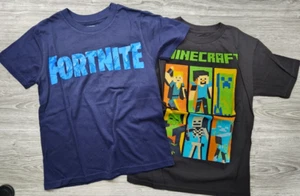NWOT Fortnite and Minecraft T-Shirts Medium (8) Lot of 2 - Picture 1 of 7