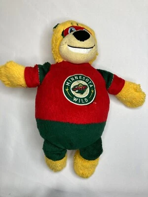 Figura de peluche reversible salvaje de la NHL Minnesota - Oso de peluche con jersey salvaje y disco Foto 1 de 4