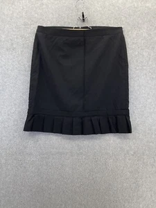 Express Women's Trumpet Skirt Solid Black Size 10 Pleated Hem Wool Blend - Picture 1 of 7