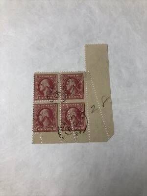 US 526 USED Block Of 4 With Crazy Perforations By Preperfing Production Creasing - Image 1 of 4