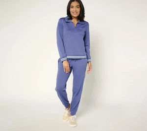 Traje de chándal MUK LUKS alto de felpa francesa 1/4 cremallera y jogger - talla L ALTO a67780 - Imagen 1 de 7