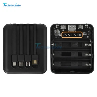 3x18650 Battery Box LED Digital DIY Mobile Power Bank Case Fast Charging w/Cable - Bild 1 von 4