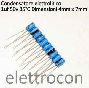 20 pezzi 1uF 50V Condensatore Ribasato Capxon SM Series 4mm x 7mm - Imagen 1 de 1