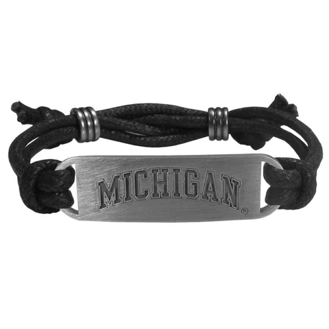 Michigan Wolverines Cord Bracelet NCAA Licensed Jewelry Cover