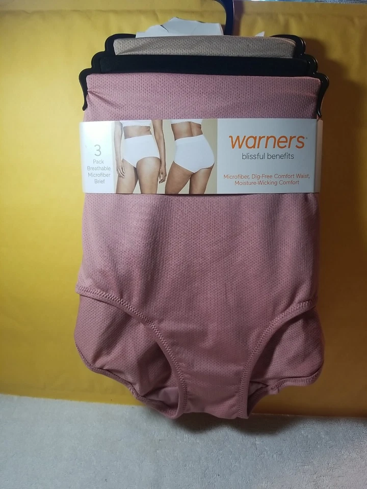 Warners Blissful Benefits 3-Pack Microfiber Brief Small S/5