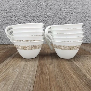 Corelle Boutique Woodland Brown White Cups Set of 10 Coffee Tea Mugs Stackable - Picture 1 of 9