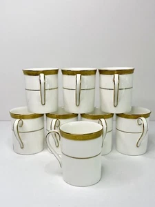 Royal Doulton ROYAL GOLD Demitasse Cup Coffee Tea Set 8 Vintage H4980 NEW w Tags - Picture 1 of 12