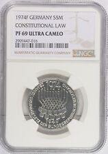1974 F 5 Mark 🌟Pop 4/1🌟Silver Coin Constitutional Law NGC PF69UC KM# 138