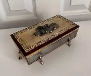 Vintage Metal jewelry trinket box - Picture 1 of 9