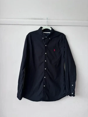 Polo Ralph Lauren Men’s Slim Fit Oxford Shirt Size M Black with Red Pony Logo - Image 1 of 4