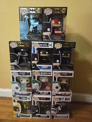 Funko Pop! BATMAN ,JOKER and HARLEY QUINN LOT ,  11 pieces - Image 1 of 4