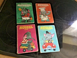 4 x Rüssel auf der Reise , spielt, in der Küche, DDR  Pappbilderbücher - Bild 1 von 4
