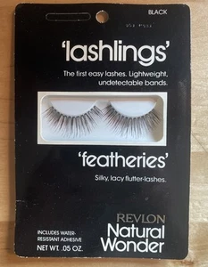 Pestañas postizas negras vintage Revlon Natural Wonder Lashlings Featheries - Imagen 1 de 2