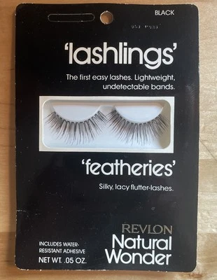 Vintage Revlon Natural Wonder Lashlings Featheries Black False Eyelashes - Image 1 of 2